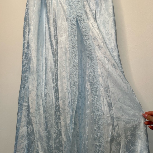 For Love and Lemons Silk Ophelia Blue Gown Size 4 - Picture 8 of 16